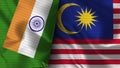 Malaysia and India Realistic Flag Ã¢â¬â Fabric Texture Illustration